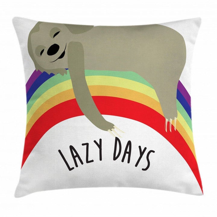 Lazy Days Carefree Sloth Art Printed Cushion Cover