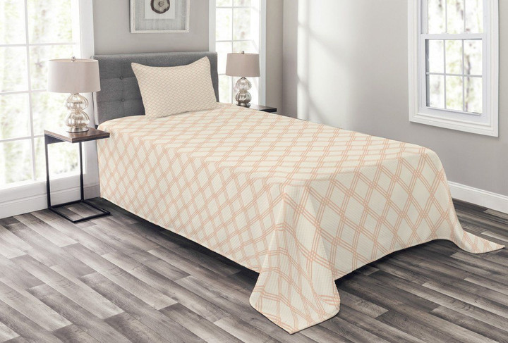 Geometric Hexagon Stripe 3D Printed Bedspread Set
