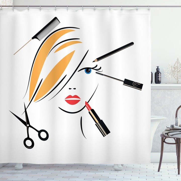 Beauty Salon Make-up Equipment 3d Printed Shower Curtain Bathroom Decor