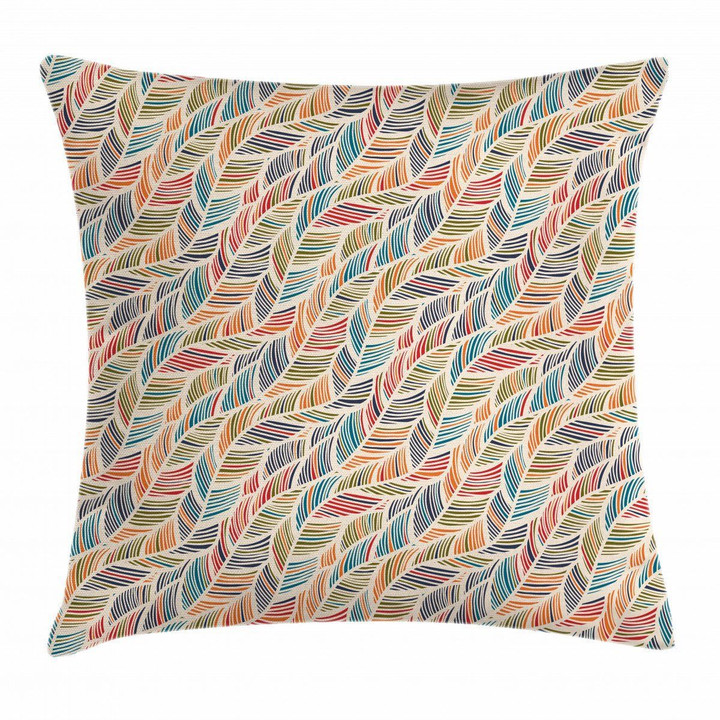 Abstract Feather Wave Colorful Background Pattern Cushion Cover