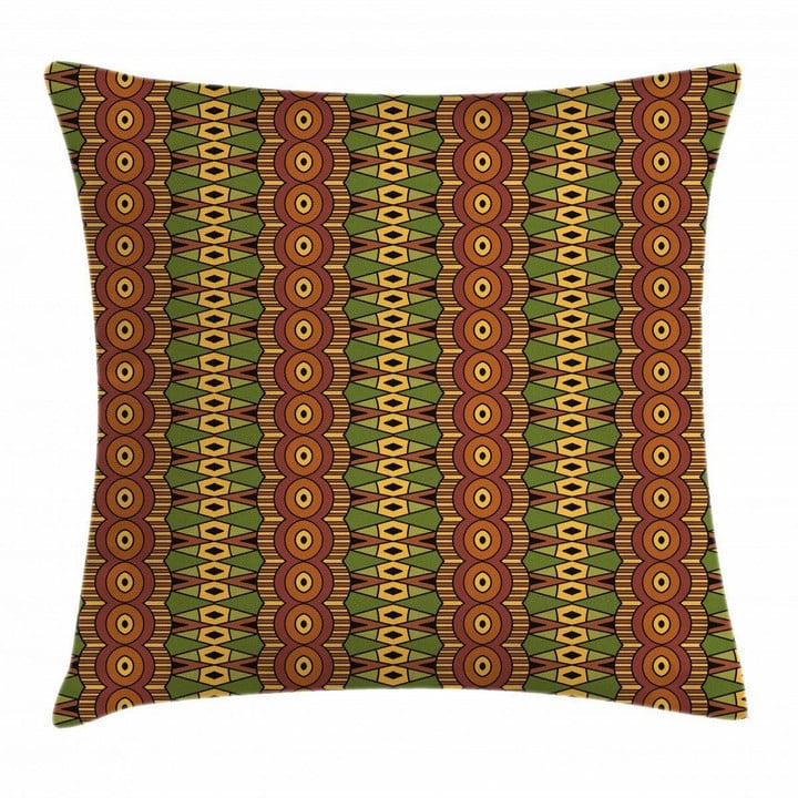 Abstract Motifs Colorful Shape Pattern Printed Cushion Cover