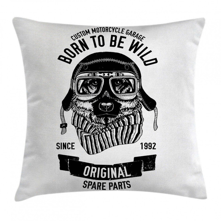 Words Motorcycle Rider Printed Cushion Cover Home Decor