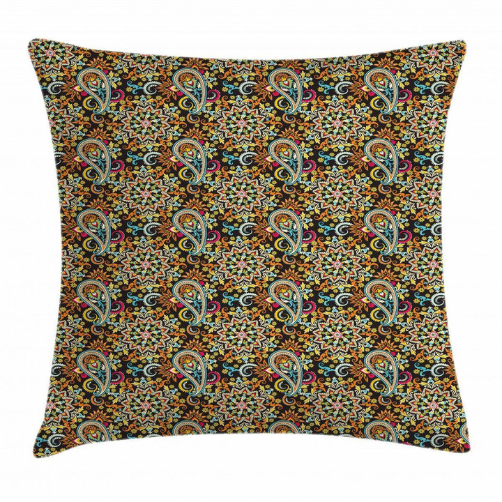 Traditional Paisley Pattern Art Printed Cushion Cover