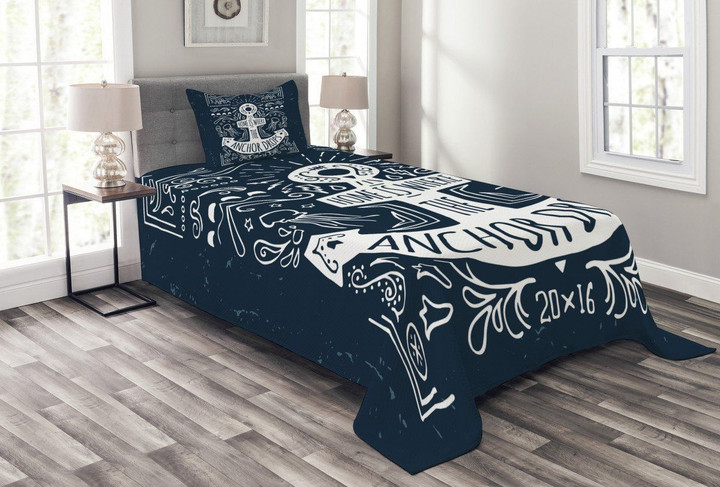 Hand Drawn Hipster 3D Printed Bedspread Set
