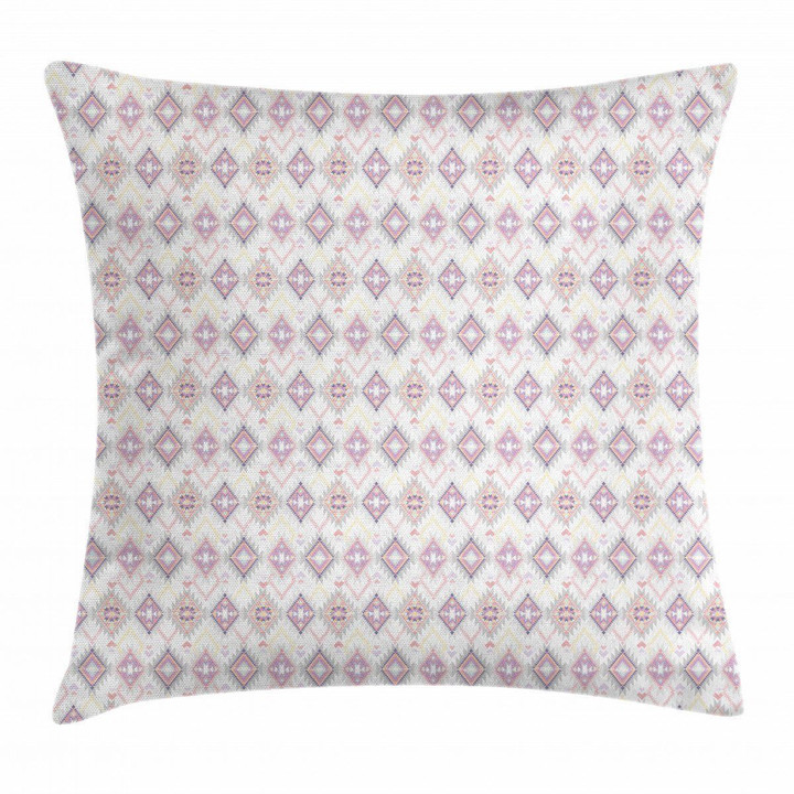 Pastel Ikat Style Art Pattern Printed Cushion Cover