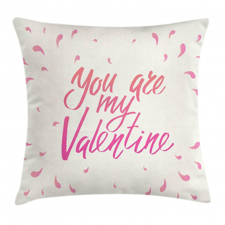 Romance Pink Words Cushion Cover Home Decor