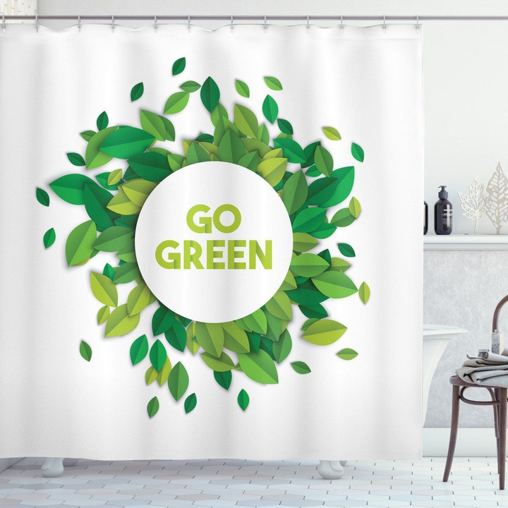Go Green Eco Awareness Shower Curtain Home Decor