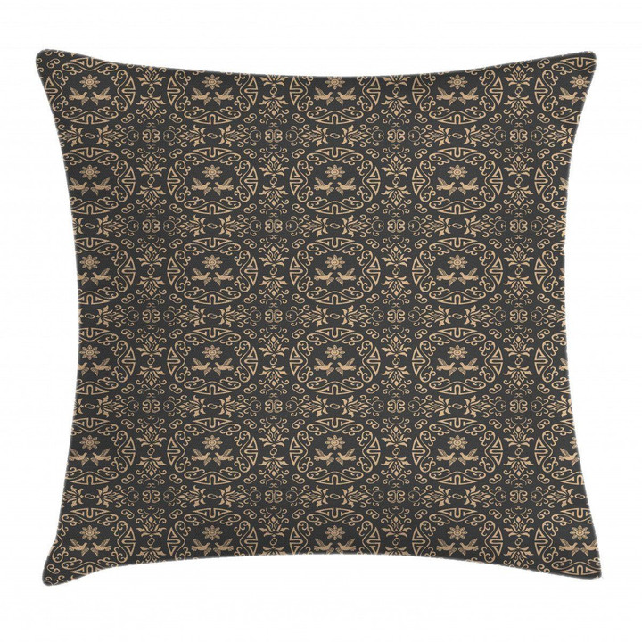 Floral Pigeon Motifs Art Pattern Printed Cushion Cover