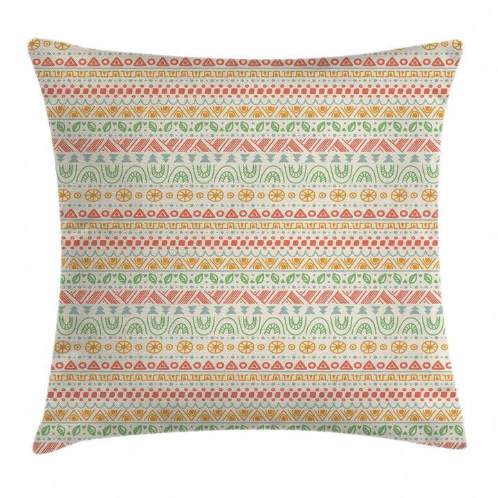 Geometric Aztec Shapes Art Printed Cushion Cover