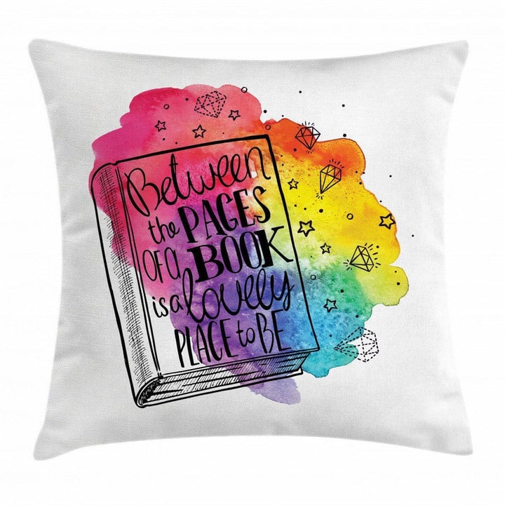 Words Between Pages Vivid Art Pattern Printed Cushion Cover