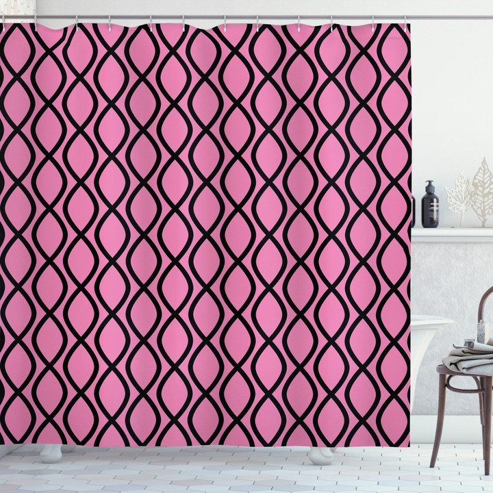 Wavy Lines Feminine Pattern Shower Curtain Home Decor