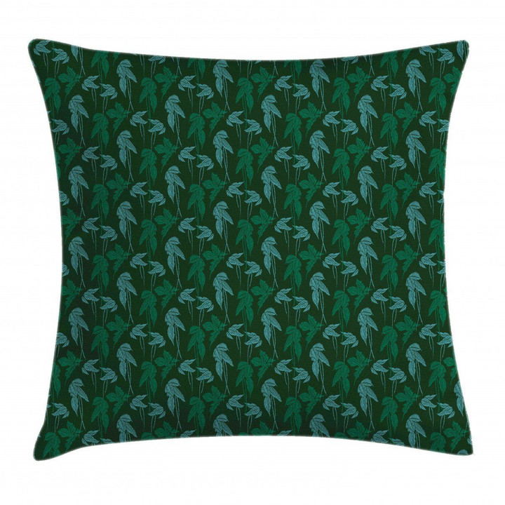 Growth Jungle Leaves Motif Printed Cushion Cover Home Decor