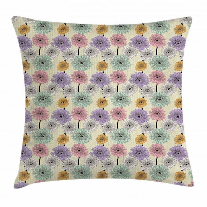Chrysanthemum Plants Nature Pattern Printed Cushion Cover