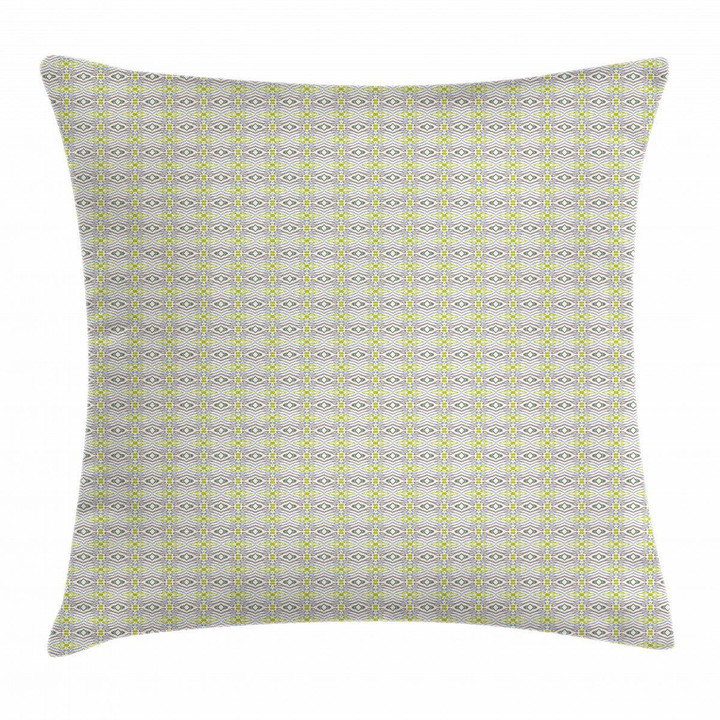 Axially Symmetric Design Light Green Background Pattern Cushion Cover