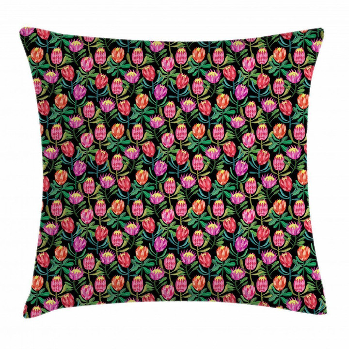 Colorful Flower Garden Art Pattern Printed Cushion Cover