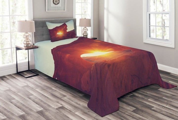 Sunrise American Desert 3D Printed Bedspread Set