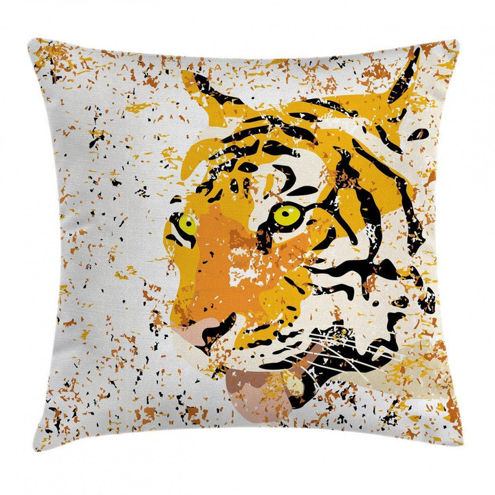 Vector Wildlife Tiger Printed Cushion Cover Home Decor