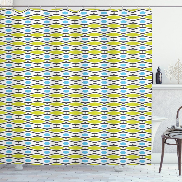 Vivid Dots Shapes Pattern Shower Curtain Home Decor