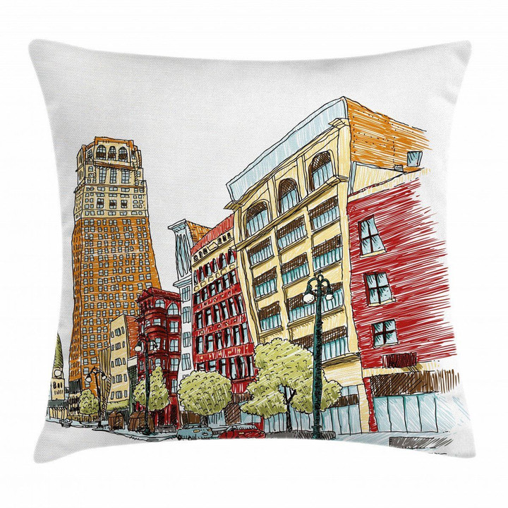 Woodward Avenue Urban Art Printed Cushion Cover