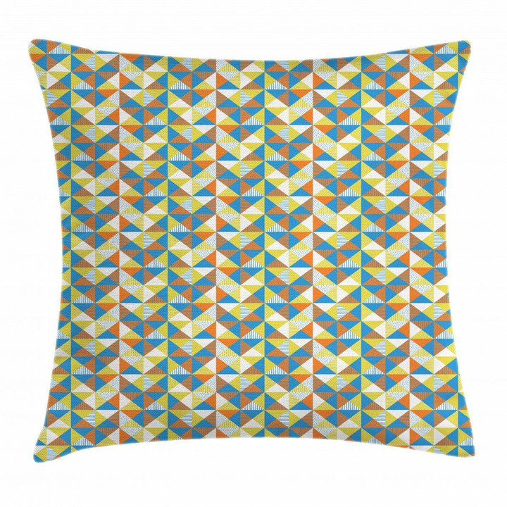 Stripes And Dots Art Pattern Printed Cushion Cover