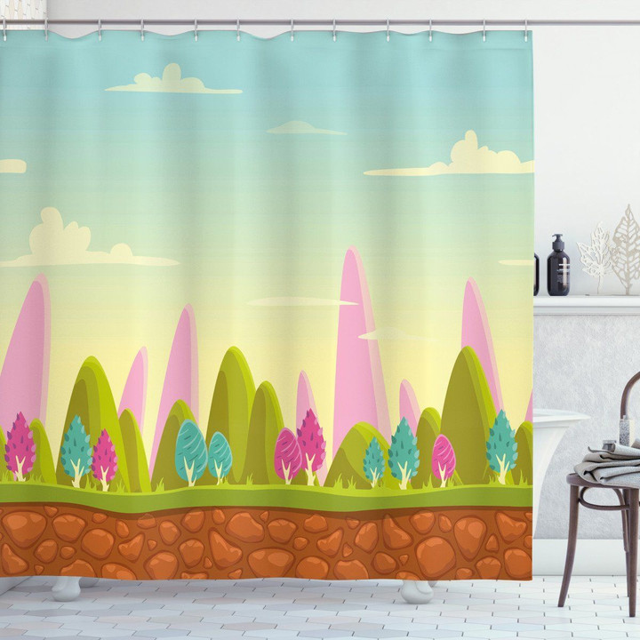 Fantasy Cartoon Illustration Shower Curtain Home Decor