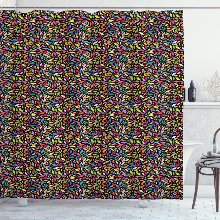 Abstract Petals Floral Pattern Shower Curtain Home Decor