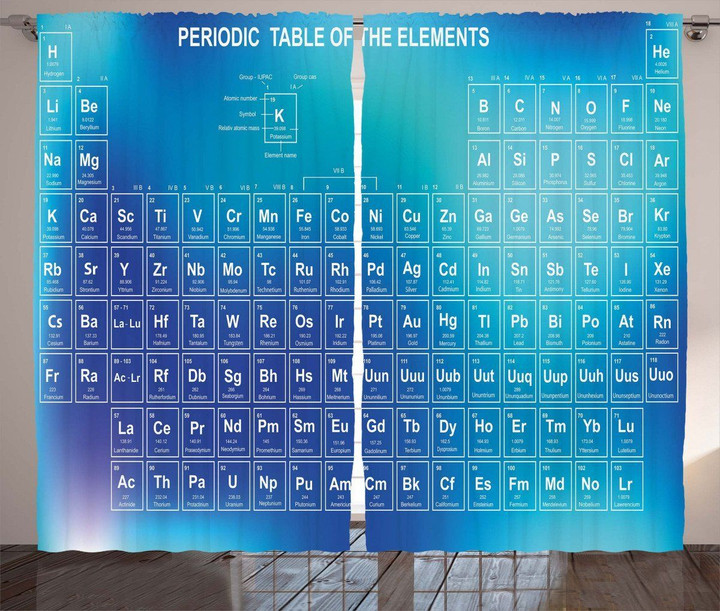 Chemistry Element Table Pattern Window Curtain Home Decor