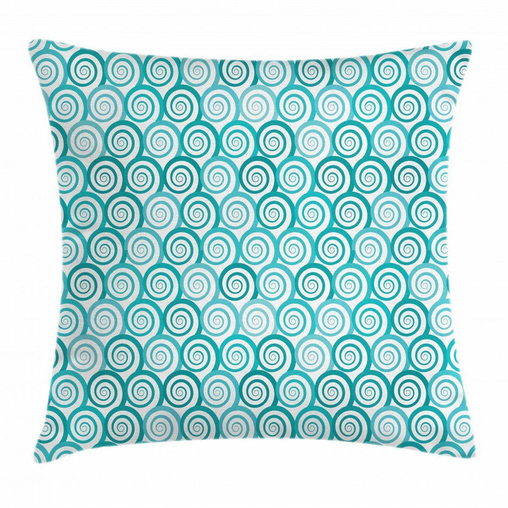 Flat Design Sea Waves Art Pattern Printed Cushion Cover
