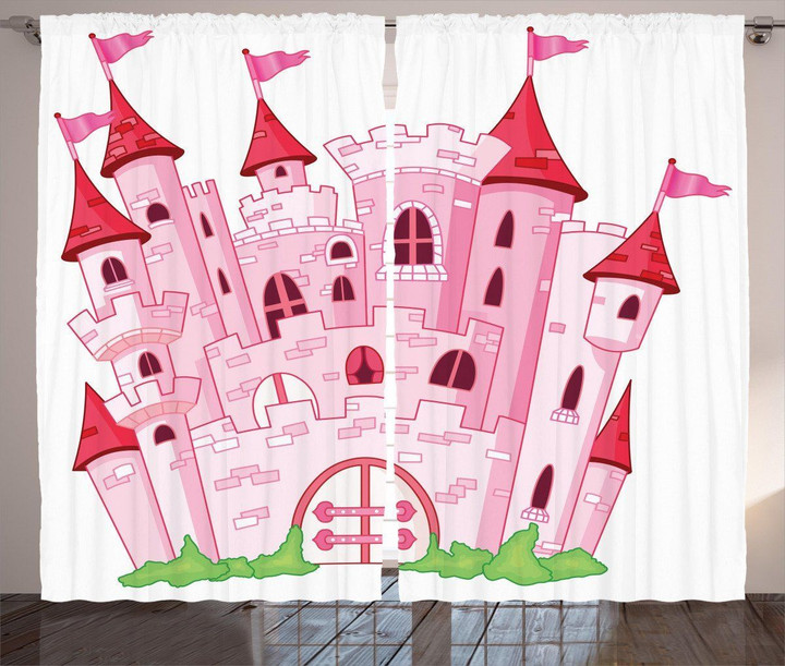 Princess Magic Kingdom Pattern Window Curtain Home Decor