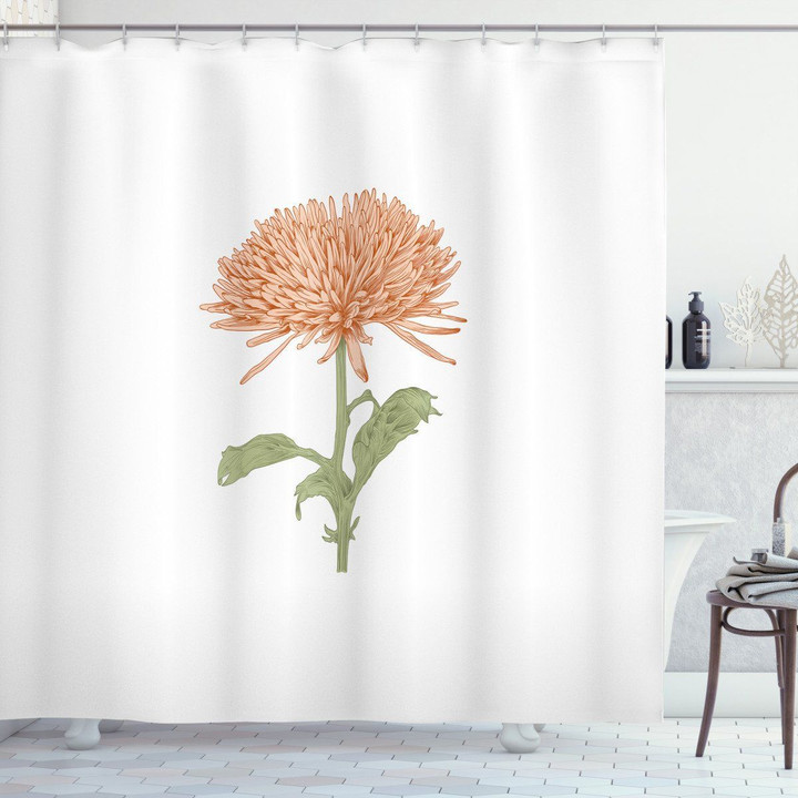 Retro Blooming Nature Pattern Shower Curtain Home Decor