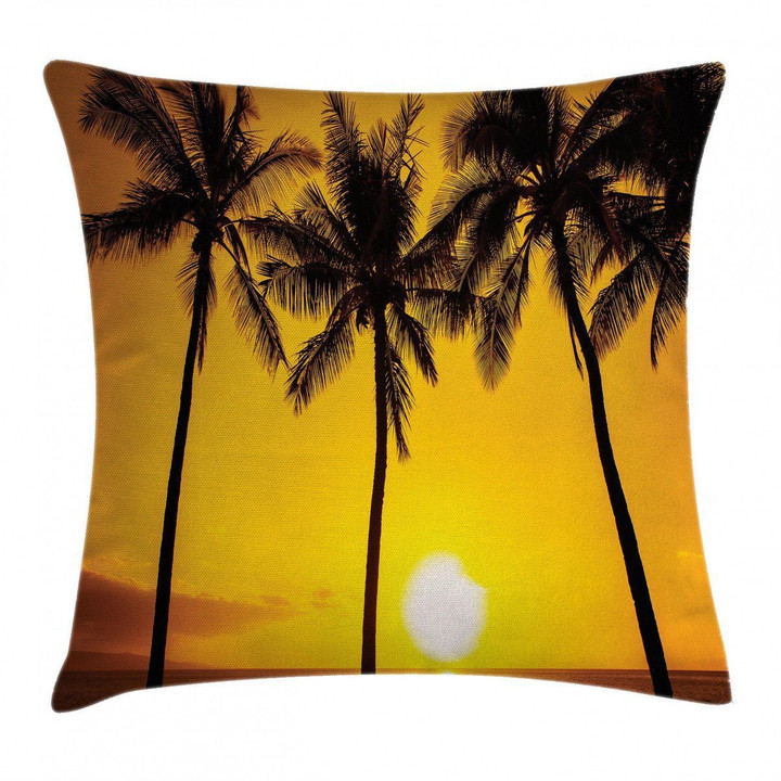 Sunny Beach Exotic Art Pattern Printed Cushion Cover