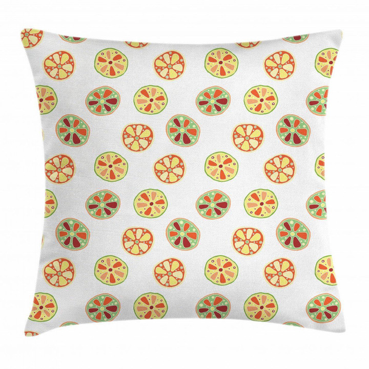 Grapefruits And Lemons Printed Cushion Cover Home Decor