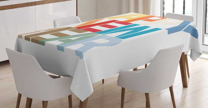 Big Bold Lettering Printed Tablecloth Home Decor
