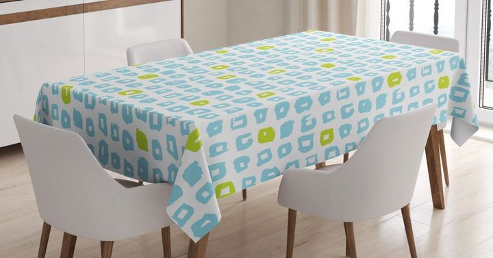 Brush Marks Memphis Style Pattern Printed Tablecloth Home Decor
