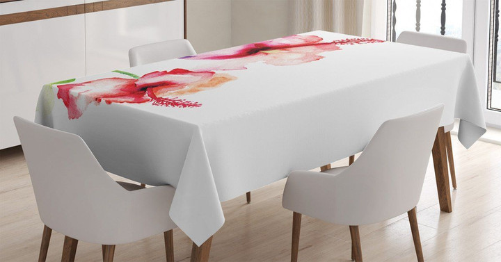 Pastel Nature Red Pattern Printed Tablecloth Home Decor