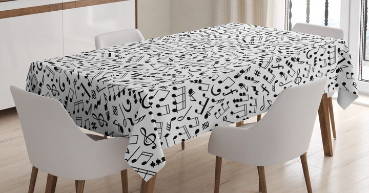 Notes And Chord Pattern Printed Tablecloth Home Decor