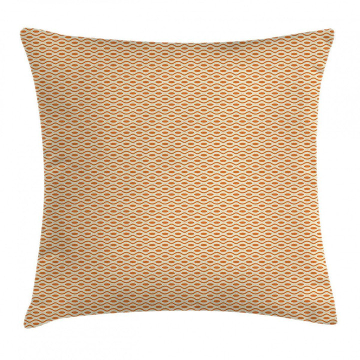 Wavy Elliptic Pattern Art Printed Cushion Cover