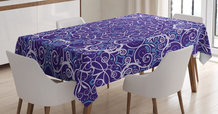 Bohemian Floral Circle Printed Tablecloth Home Decor