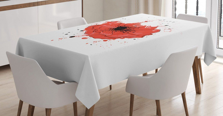 Head Of Opiate Flower Art Printed Tablecloth Home Decor