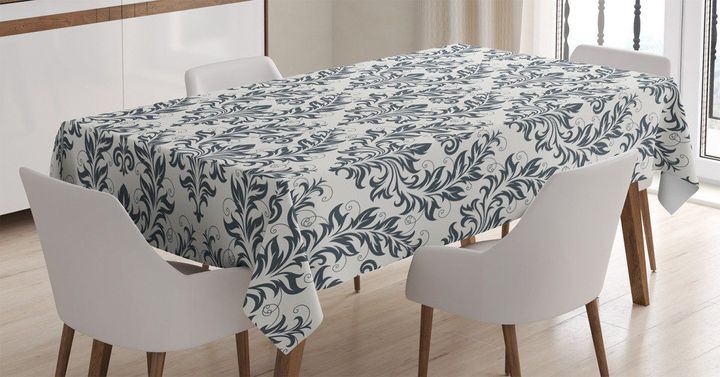 Floral Ornate Damask Pattern Printed Tablecloth Home Decor
