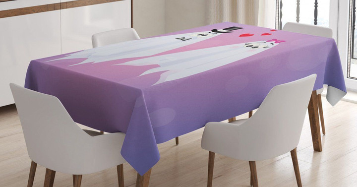 Funny Bride And Groom Couple Printed Tablecloth Home Decor