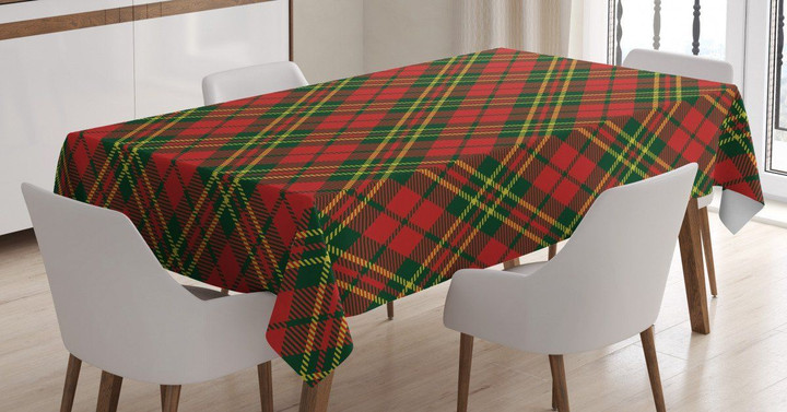 Irish Tartan Xmas Pattern Printed Tablecloth Home Decor