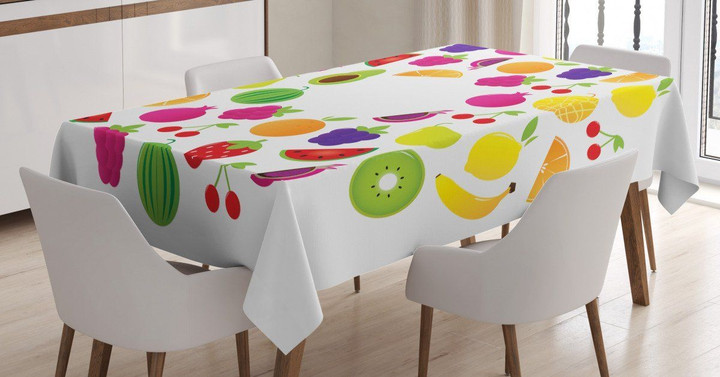 Tasty Circle Of Organic Food Printed Tablecloth Home Decor