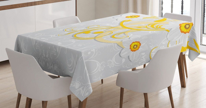 Daffodils Ornaments Art Printed Tablecloth Home Decor