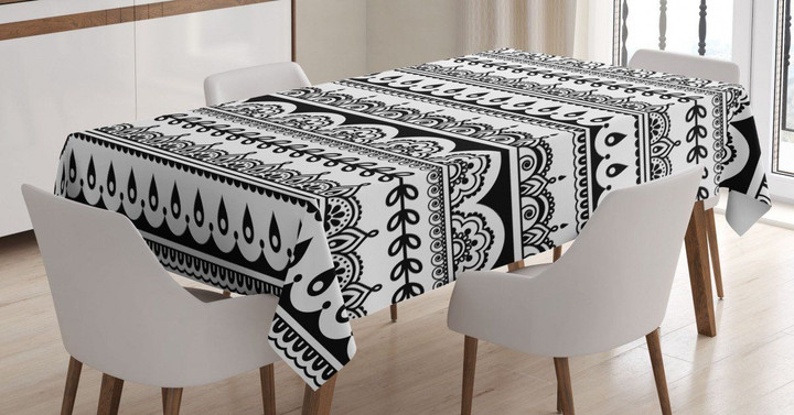 Borders With Leaf Pattern Printed Tablecloth Home Decor