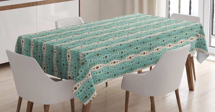 Traditional Polka Dot Printed Tablecloth Home Decor