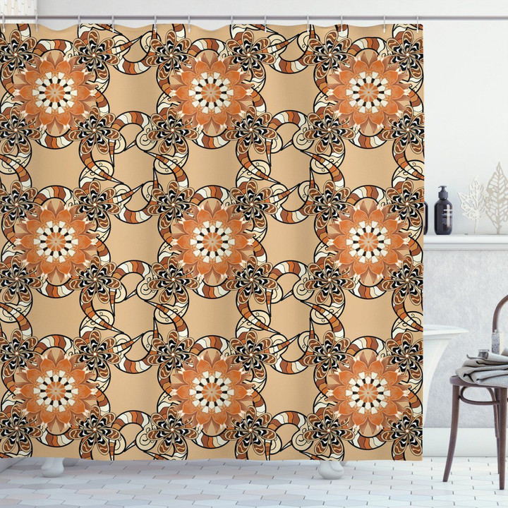 Floral Oriental Art Shower Curtain