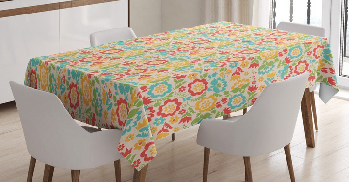 Colorful Slav Floral Printed Tablecloth Home Decor