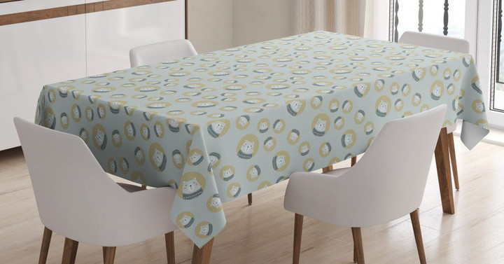 Finnish Style Kids Bears Pattern Printed Tablecloth Home Decor