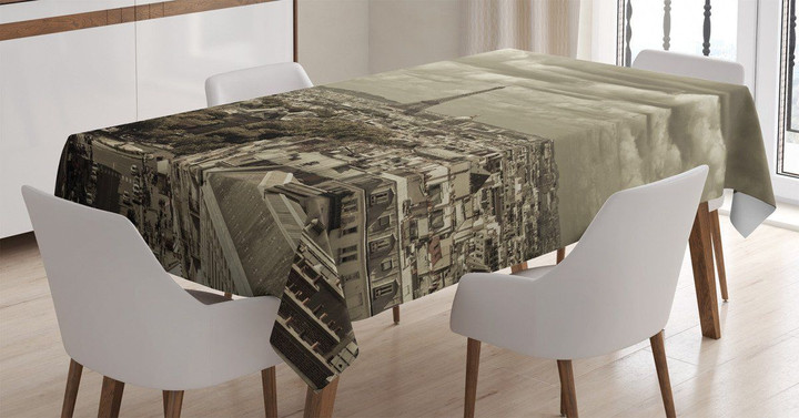 City Skyline Of Paris Printed Tablecloth Home Decor
